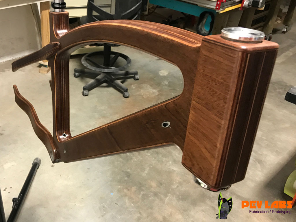 Satin Finish on Wooden Ebike Frame